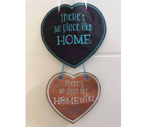 Stickdatei ITH - Türschild & Mug Rug There's no place like Homeoffice